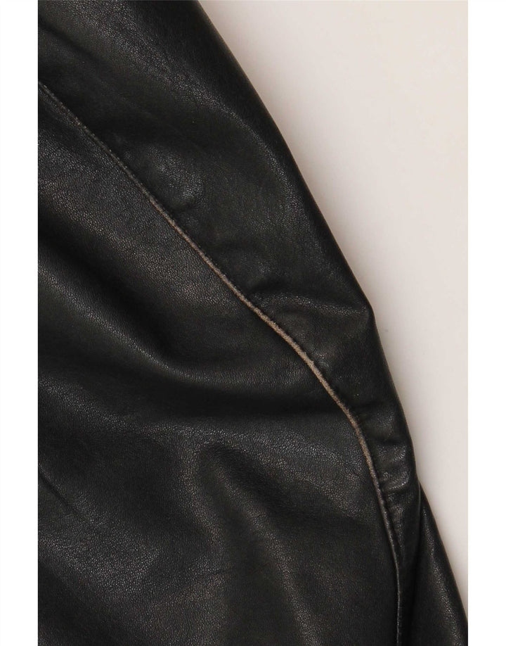 Giacca in pelle vintage da uomo UK 38 in pelle nera media