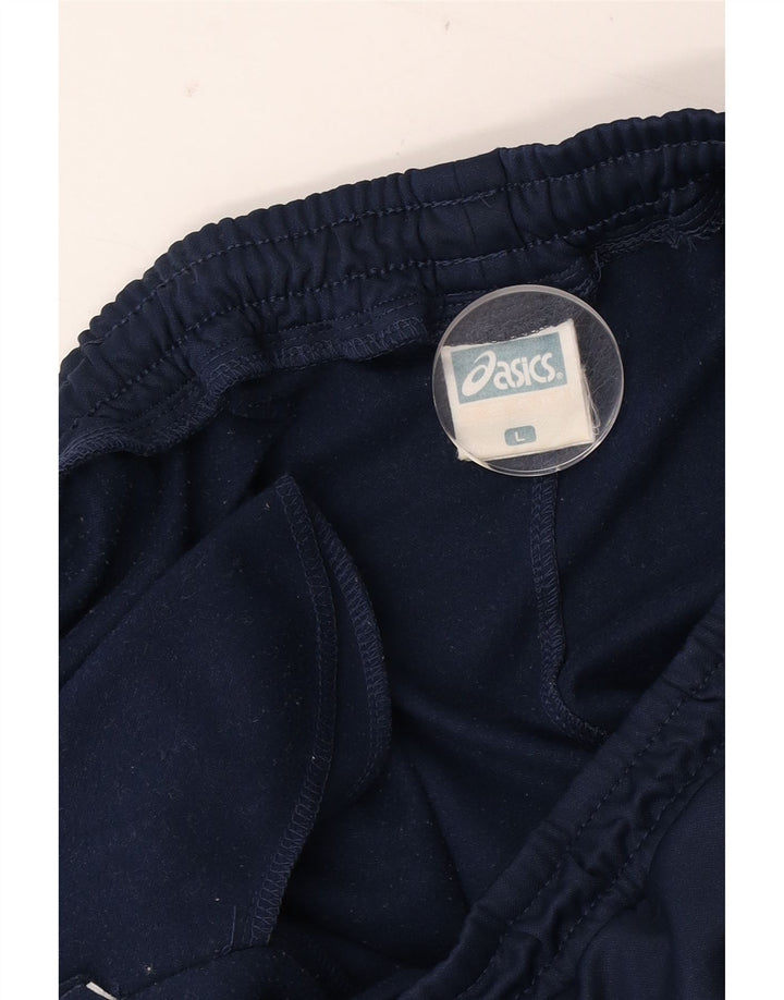 Pantaloni da tuta da uomo Asics grandi in poliestere blu navy