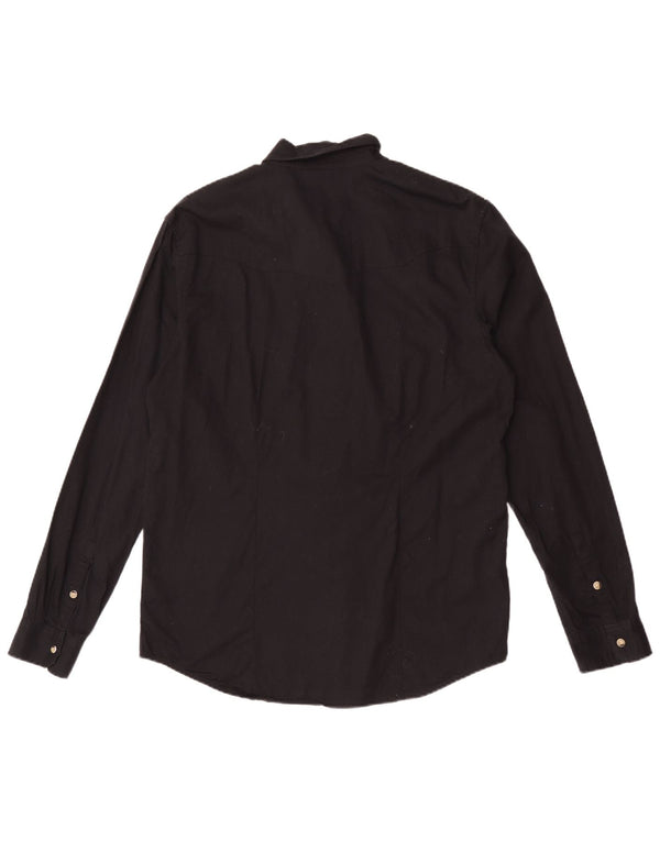Camicia Wrangler da uomo slim fit XL in cotone nero