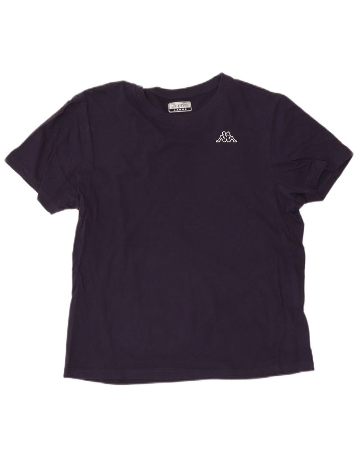 T-shirt da uomo Kappa Top Large in cotone blu navy