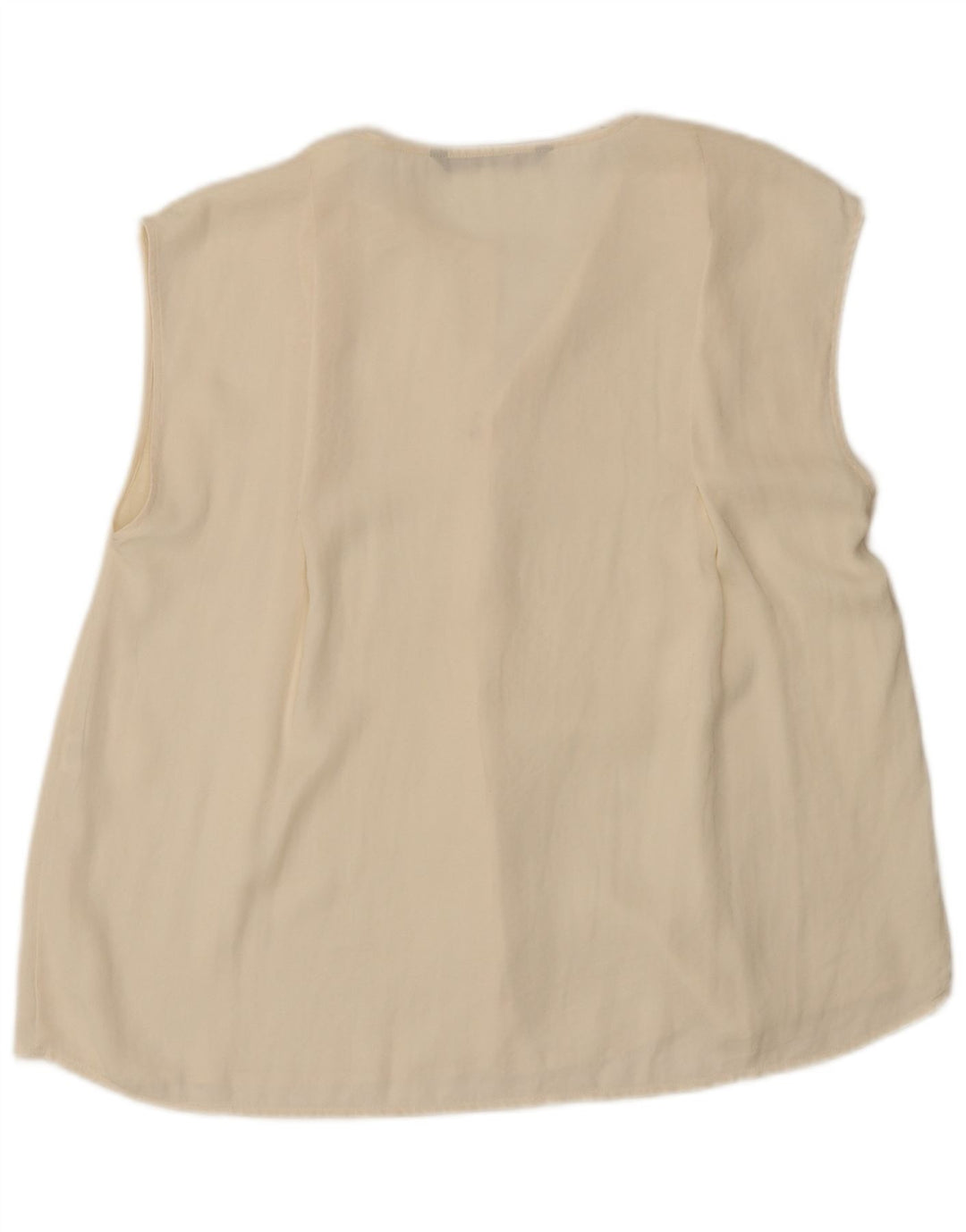 Camicetta senza maniche da donna Zara UK 16 grande poliestere bianco sporco