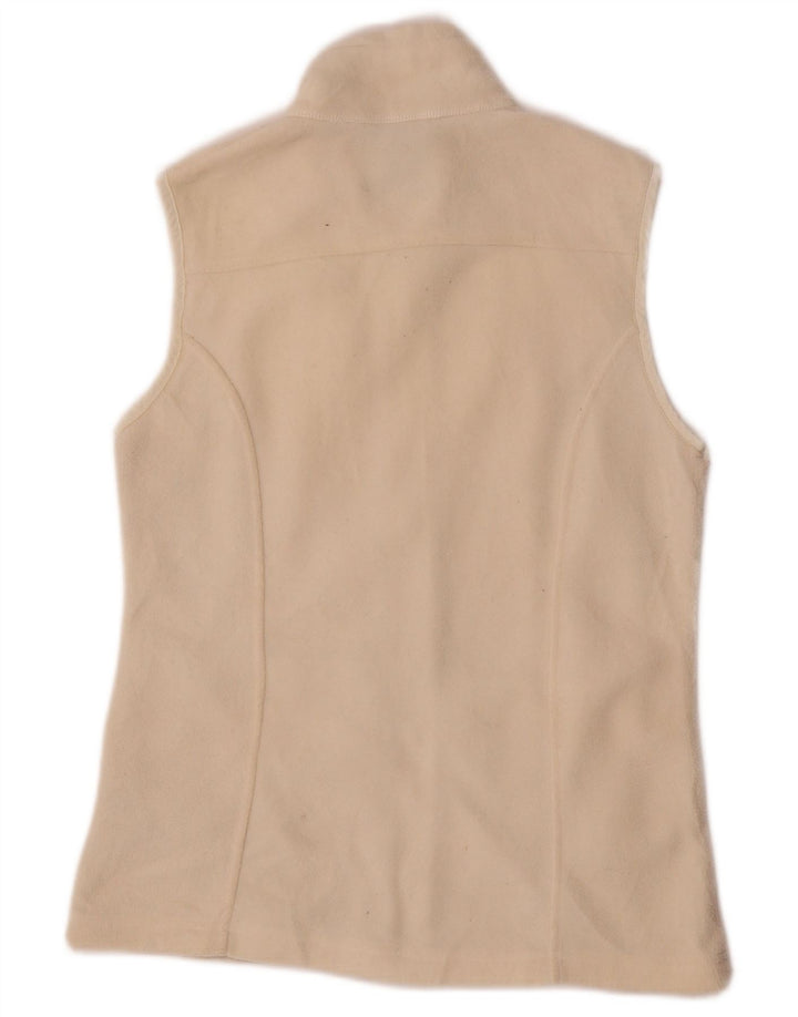 Gilet in pile da donna Eddie Bauer UK 10 piccolo bianco sporco