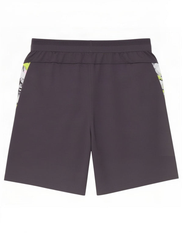 Pantaloncini sportivi da uomo Puma in poliestere color block grigio medio