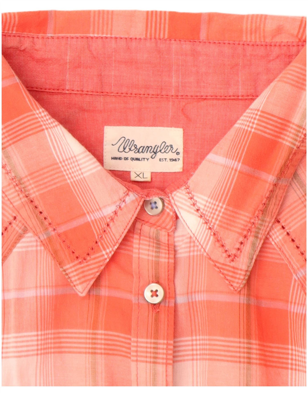 Camicia a maniche corte da donna WRANGLER UK 18 XL a quadri rosa