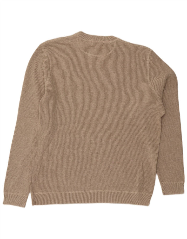 Eddie Bauer Maglione girocollo da uomo in cotone beige grande