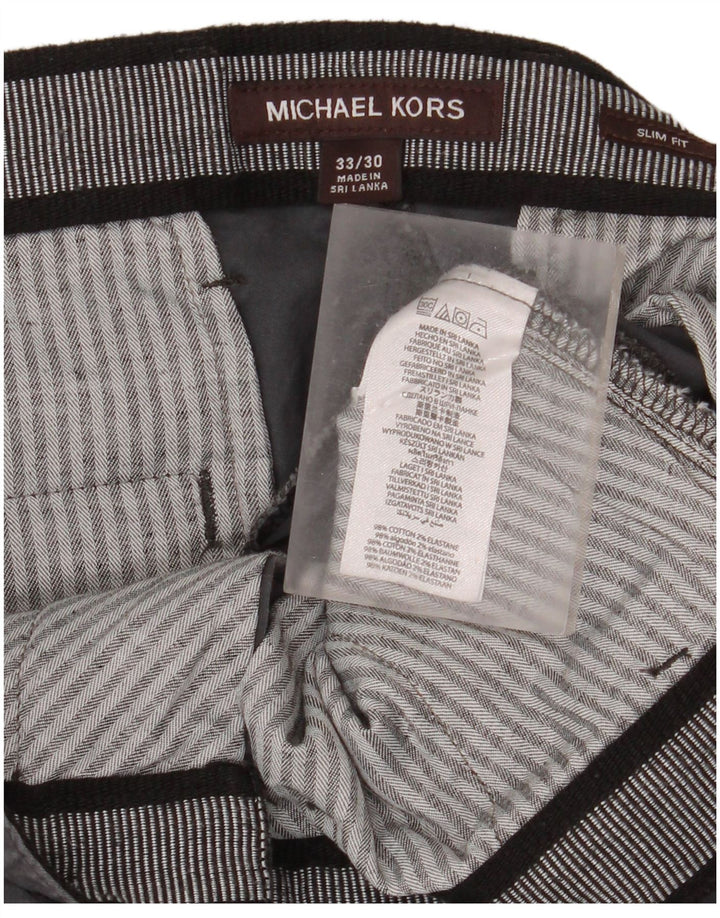 Pantaloncini chino slim fit da uomo Michael Kors W30 cotone grigio medio