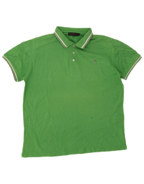 Polo Uomo Trussardi Jeans Riga Grande Verde Cotone