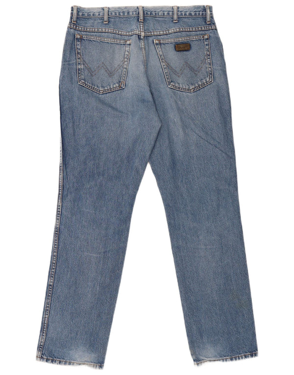 Jeans dritti Wrangler da uomo Texas invecchiati W36 L32 cotone blu