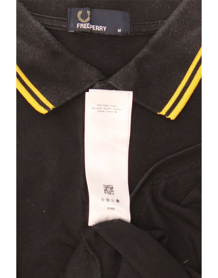 Polo da uomo Fred Perry in cotone a righe nere medie