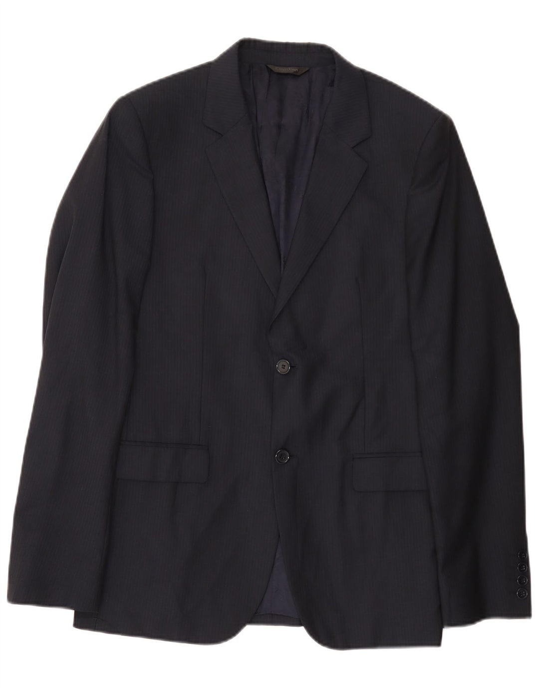 Giacca blazer da uomo a 2 bottoni Calvin Klein IT 48 medio blu navy gessato
