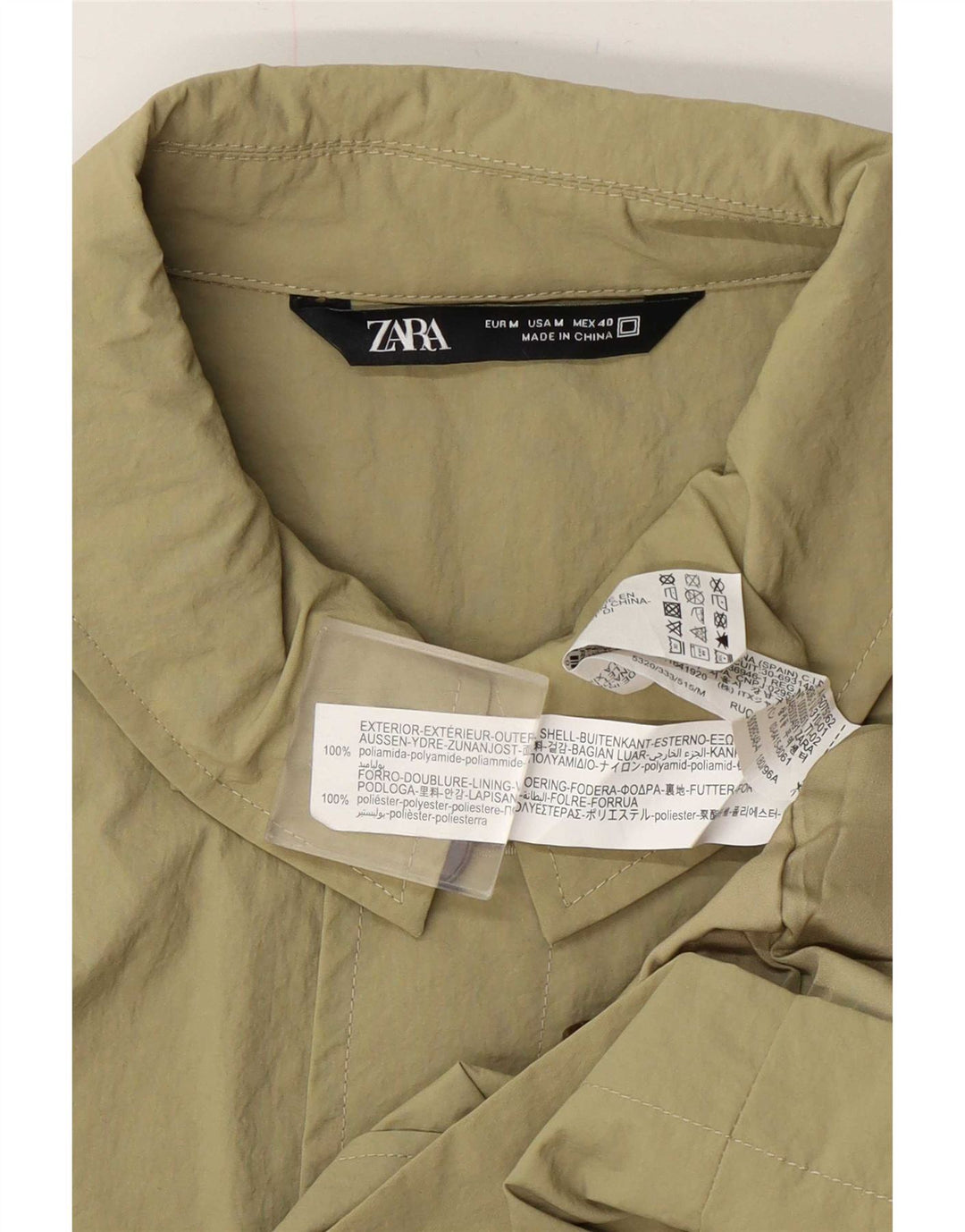 Giubbotto bomber vestibilità regolare da uomo Zara UK 38 medio kaki poliammide