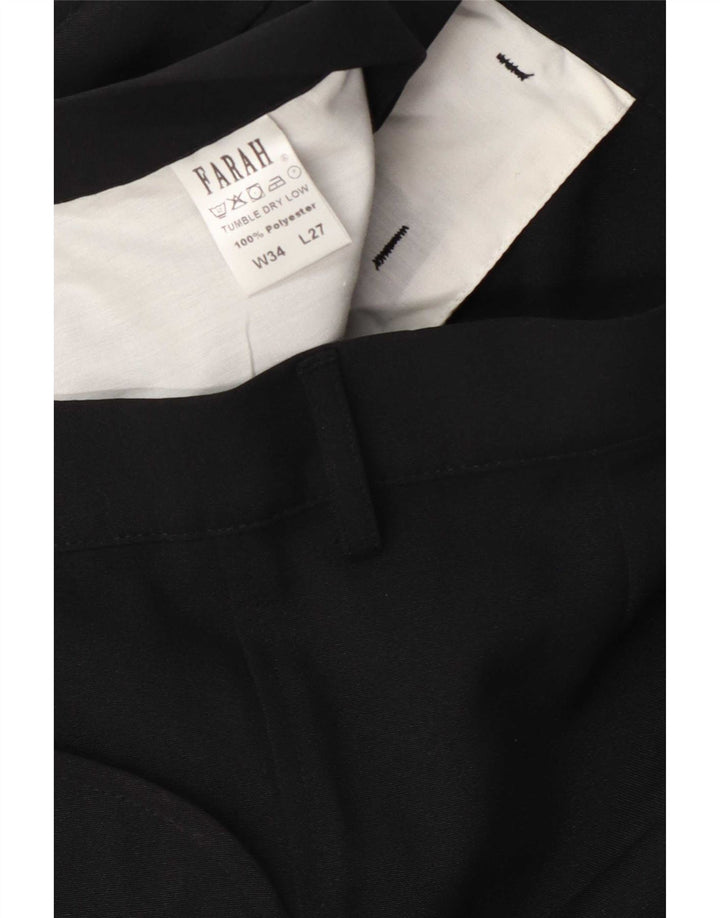 Pantaloni casual dritti da donna Farah W34 L27 poliestere nero