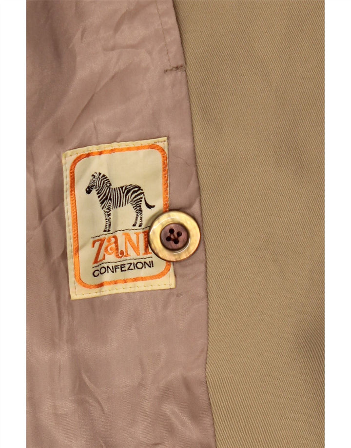 Cappotto doppiopetto vintage da uomo UK 36 piccolo beige