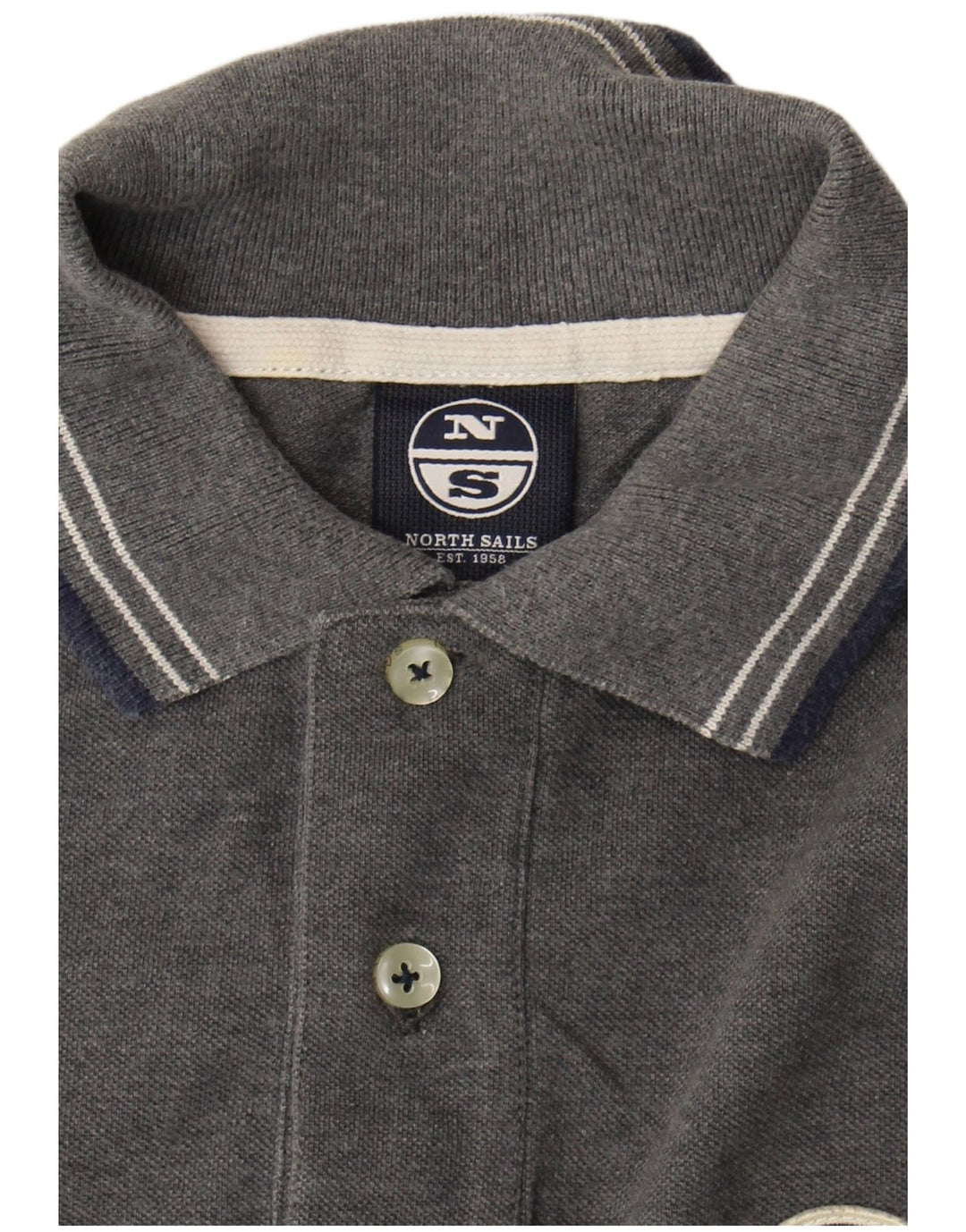 Polo da uomo North Sails in cotone grigio medio