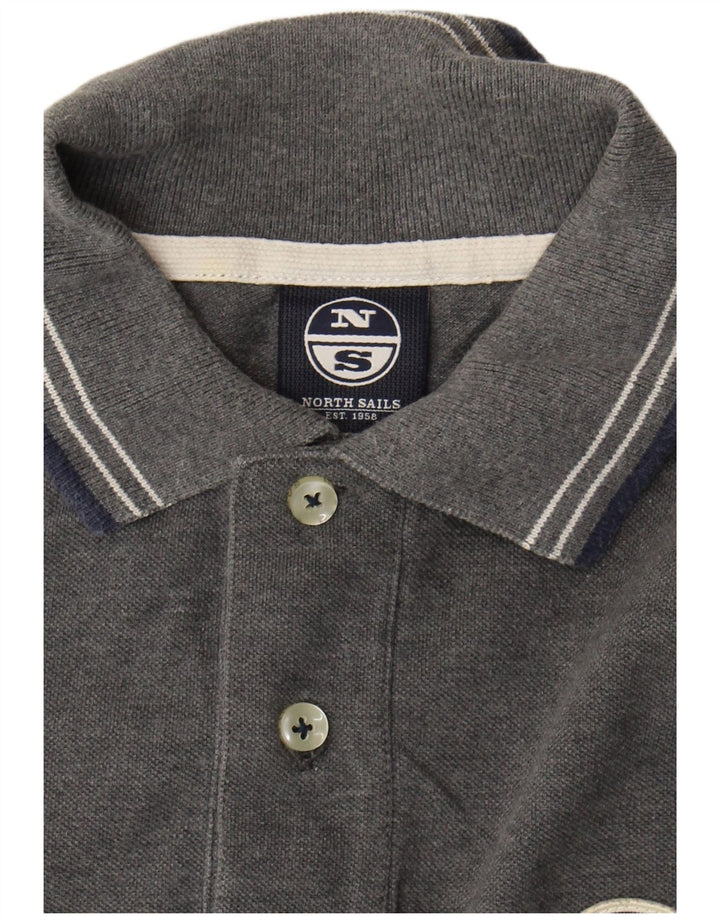 Polo da uomo North Sails in cotone grigio medio