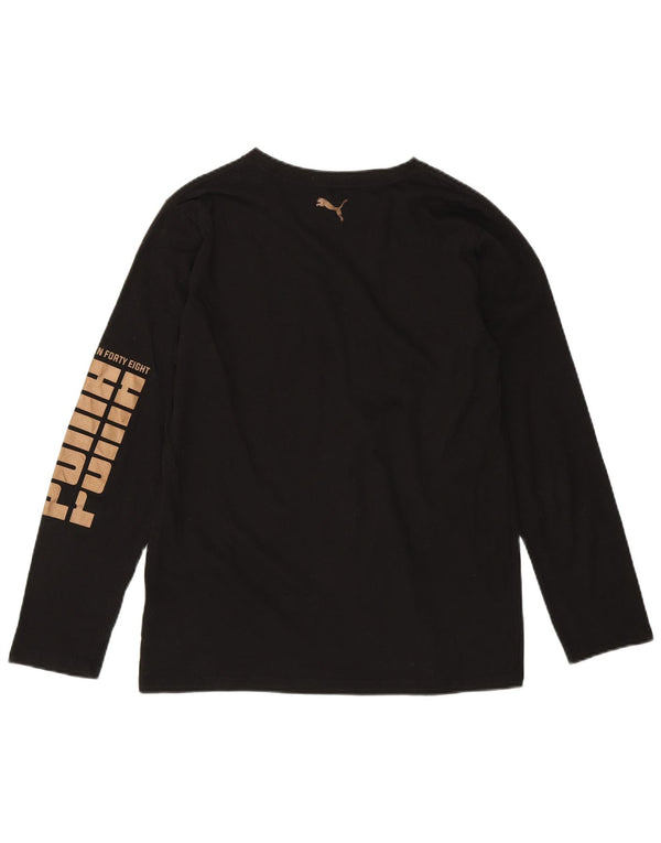 Top grafico PUMA per ragazze manica lunga 15-16 anni XL cotone nero