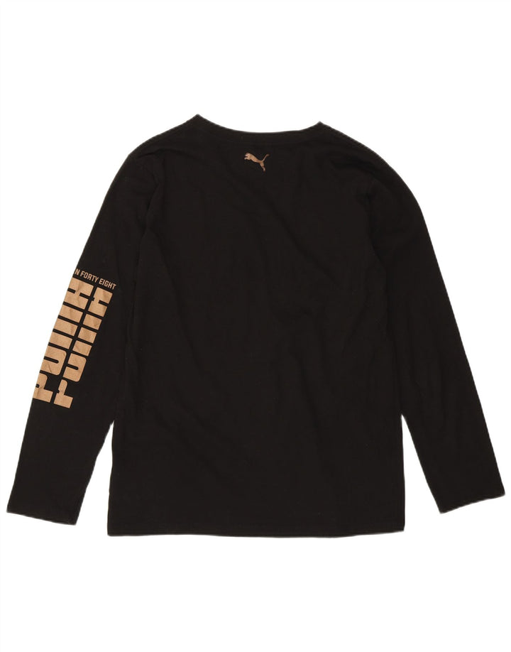 Top grafico PUMA per ragazze manica lunga 15-16 anni XL cotone nero