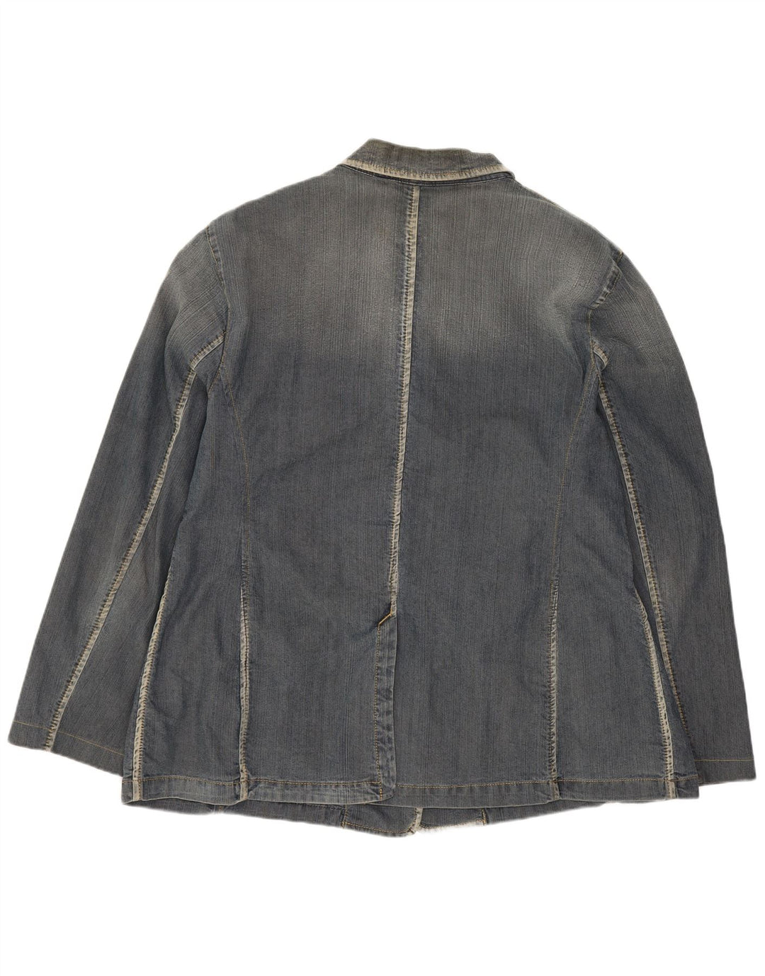 PERTE BY KRIZIA Giacca blazer in denim a 3 bottoni da donna UK 14 grande blu