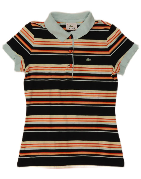 Polo da donna Lacoste taglia 38 media cotone a righe nere