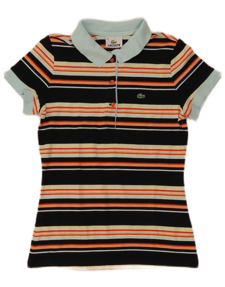 Polo da donna Lacoste taglia 38 media cotone a righe nere
