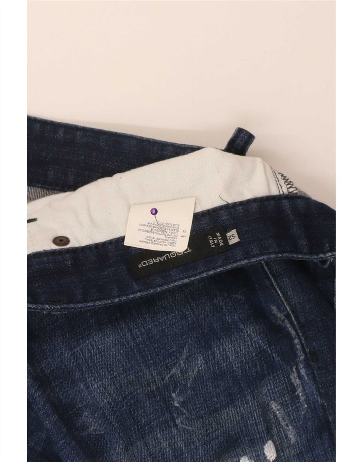 Jeans slim effetto consumato da donna Dsquared2 IT 52 2XL W36 L29 cotone blu