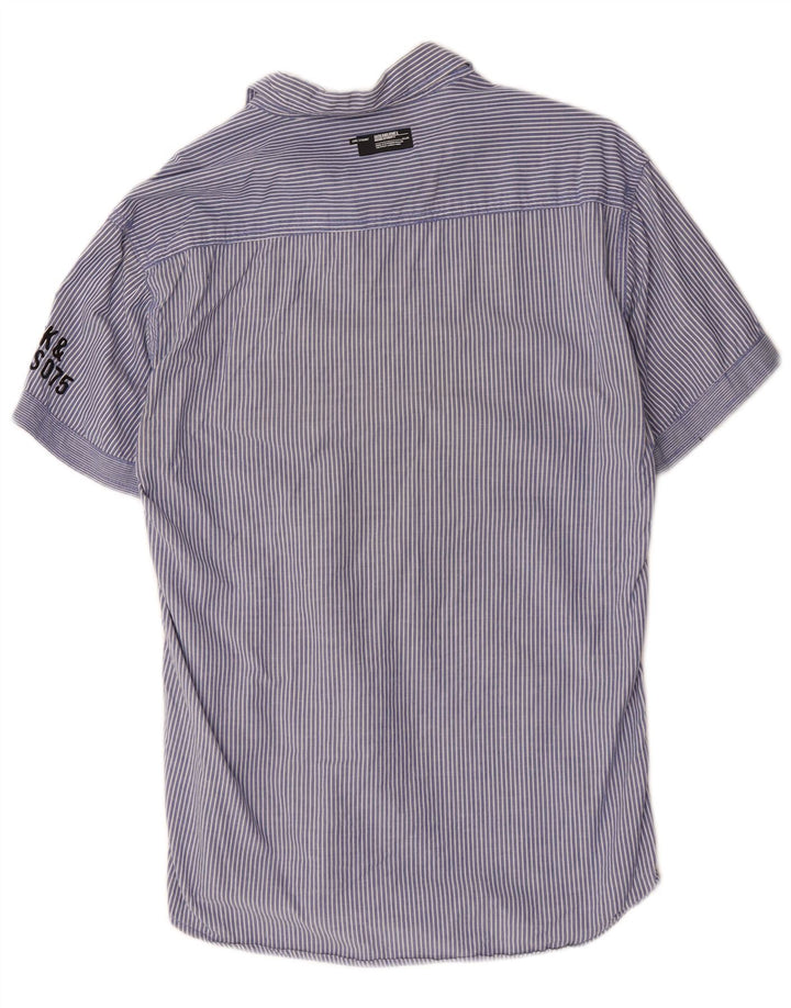 Camicia a maniche corte da uomo Jack & Jones grande gessato blu