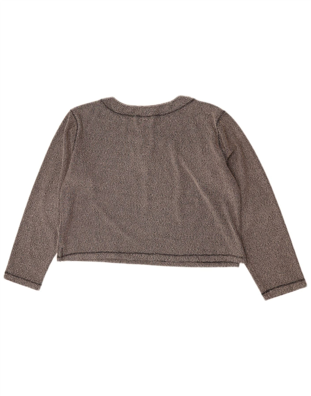 Top corto da donna Champion a maniche lunghe UK 16 Grande poliestere chiazzato grigio