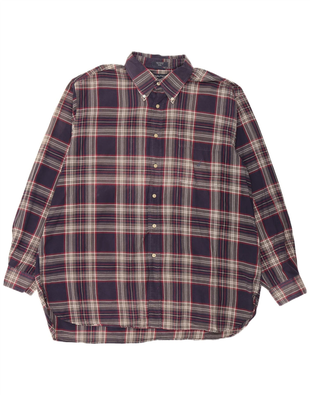 Camicia da uomo in flanella Nautica 2XL cotone a quadri blu navy