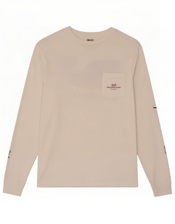 Vineyard Vines Top grafico da uomo a maniche lunghe XS Cotone bianco