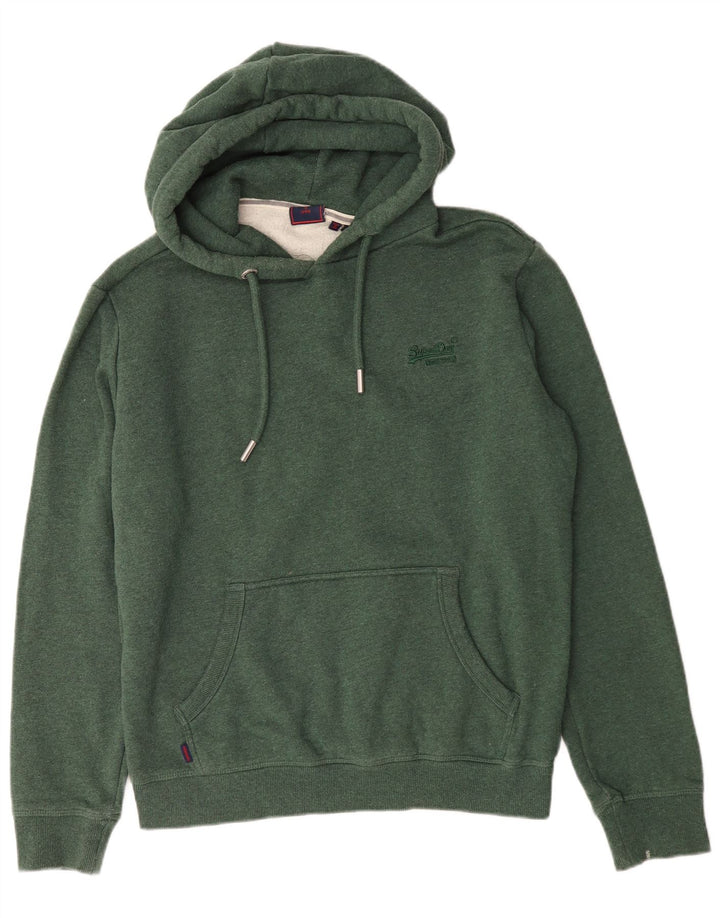 Felpa con cappuccio da uomo Superdry grande in cotone verde