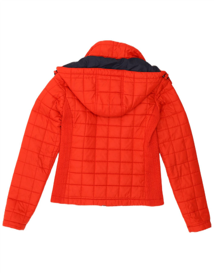 Giacca imbottita con cappuccio da donna Superdry UK 8 Small Poliestere rosso