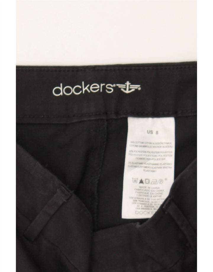 DOCKERS Womens Straight Capri Trousers US 8 Medium W30 L21 Black Cotton Vintage Dockers and Second-Hand Dockers from Messina Hembry 