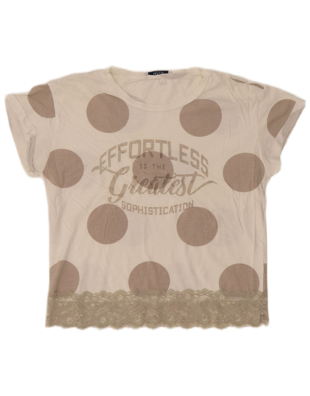 T-shirt grafica da donna Liu Jo Top UK 12 Beige medio maculato