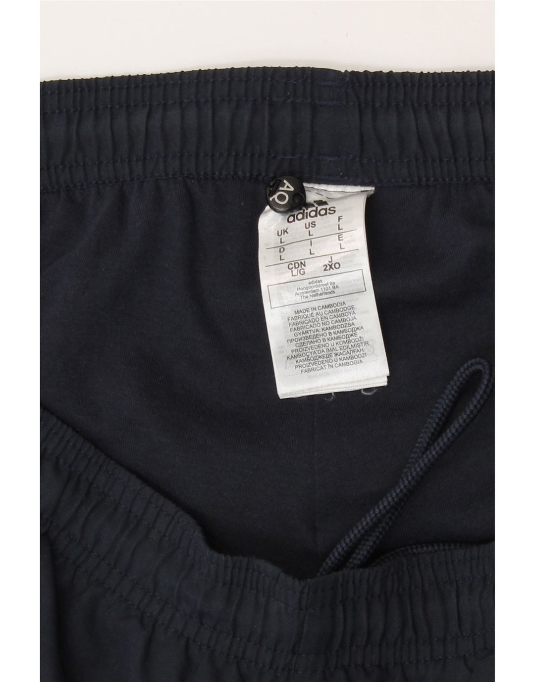 Pantaloni da tuta da uomo Adidas grandi sportivi in poliestere blu navy