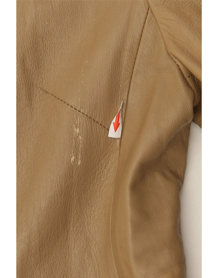 Cappotto in pelle vintage da donna IT 44 Beige medio
