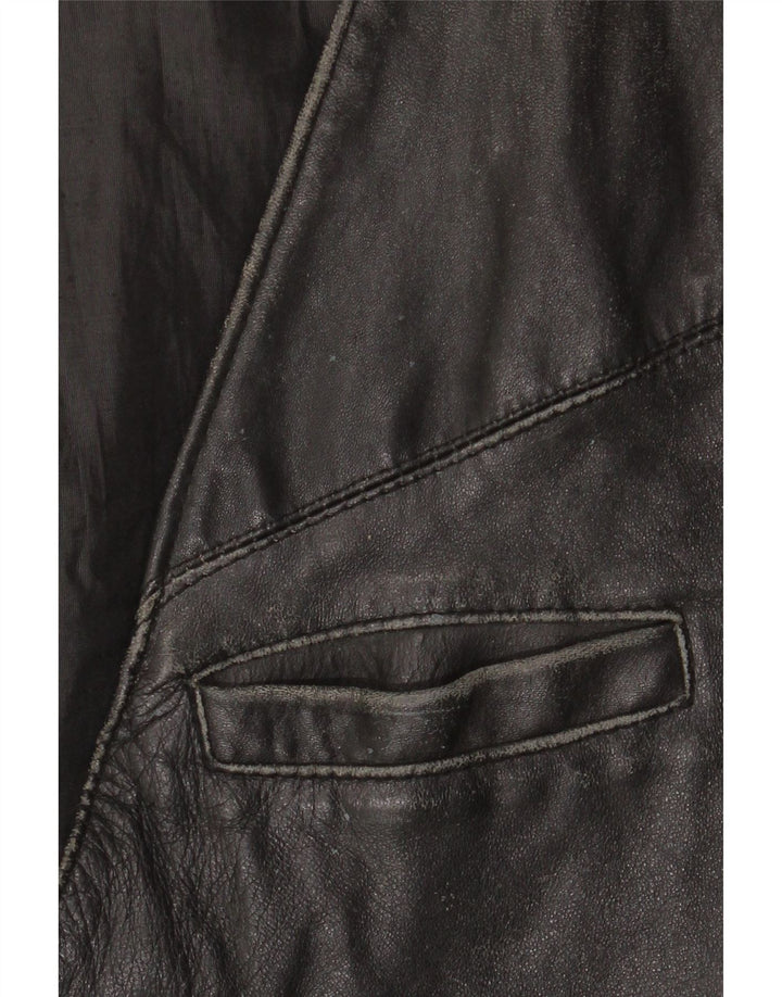Gilet in pelle da uomo VINTAGE IT 52 Large in pelle nera