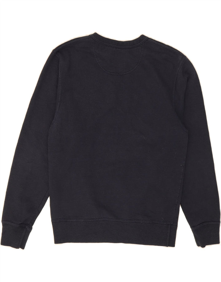 CHAMPION Mens Graphic Sweatshirt Jumper Small Navy Blue Cotton Vintage Champion and Second-Hand Champion from Messina Hembry 
