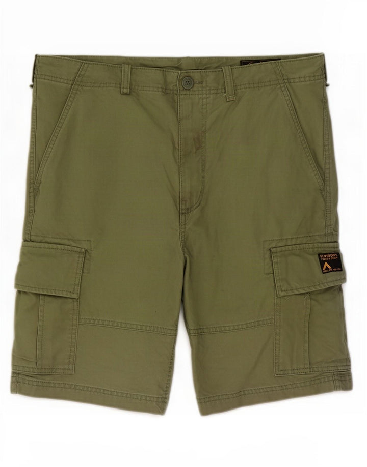 Pantaloncini cargo da uomo Superdry W32 cotone verde medio