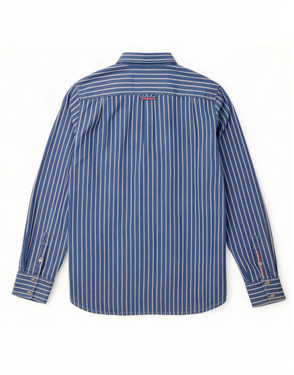 Camicia da uomo Superdry 2XL cotone gessato blu