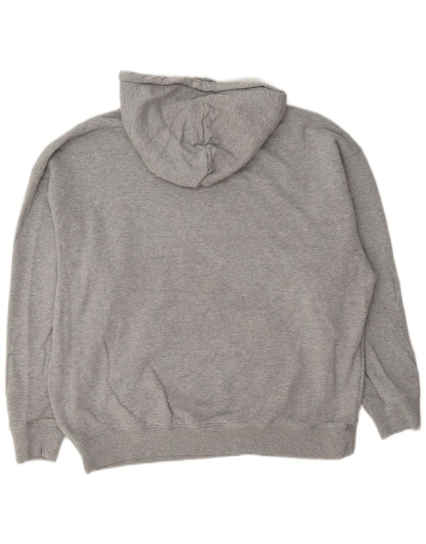Felpa con cappuccio oversize grafica Adidas da donna UK 12/14 Grigio medio chiazzato