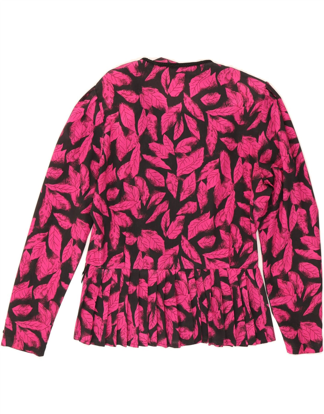 MEICO Womens Long Sleeve Blouse Top IT 42 Medium Pink Floral Polyester Vintage Meico and Second-Hand Meico from Messina Hembry 