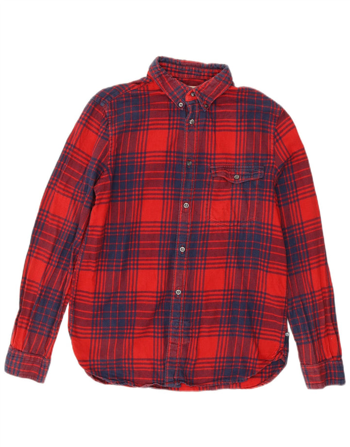 Camicia da uomo in flanella dalla vestibilità regolare di French Connection, scozzese rosso medio