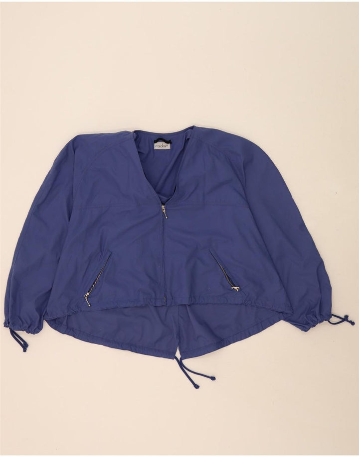 VINTAGE Womens Oversized Jacket UK 12 Medium Blue Polyester Vintage Vintage and Second-Hand Vintage from Messina Hembry 