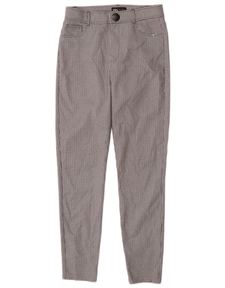 Pantaloni casual slim da donna Zara medi W28 L27 pied de poule neri