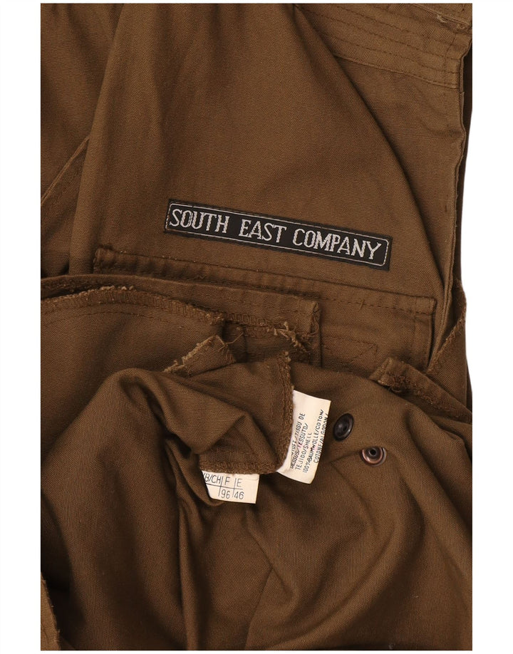 Gilet pratico da uomo vintage vestibilità ampia IT 48 cotone marrone medio