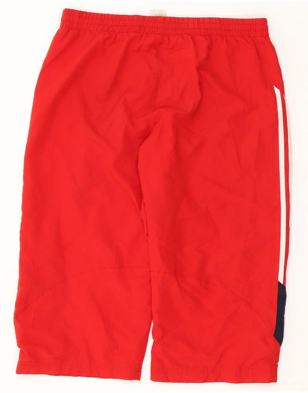 Pantaloncini sportivi da uomo Adidas Bermuda, poliestere color block rosso medio