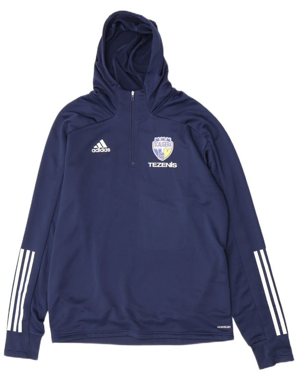 Adidas Mens Scaligera Basket Verona Graphic Hoodie Jumper Large Navy Blue
