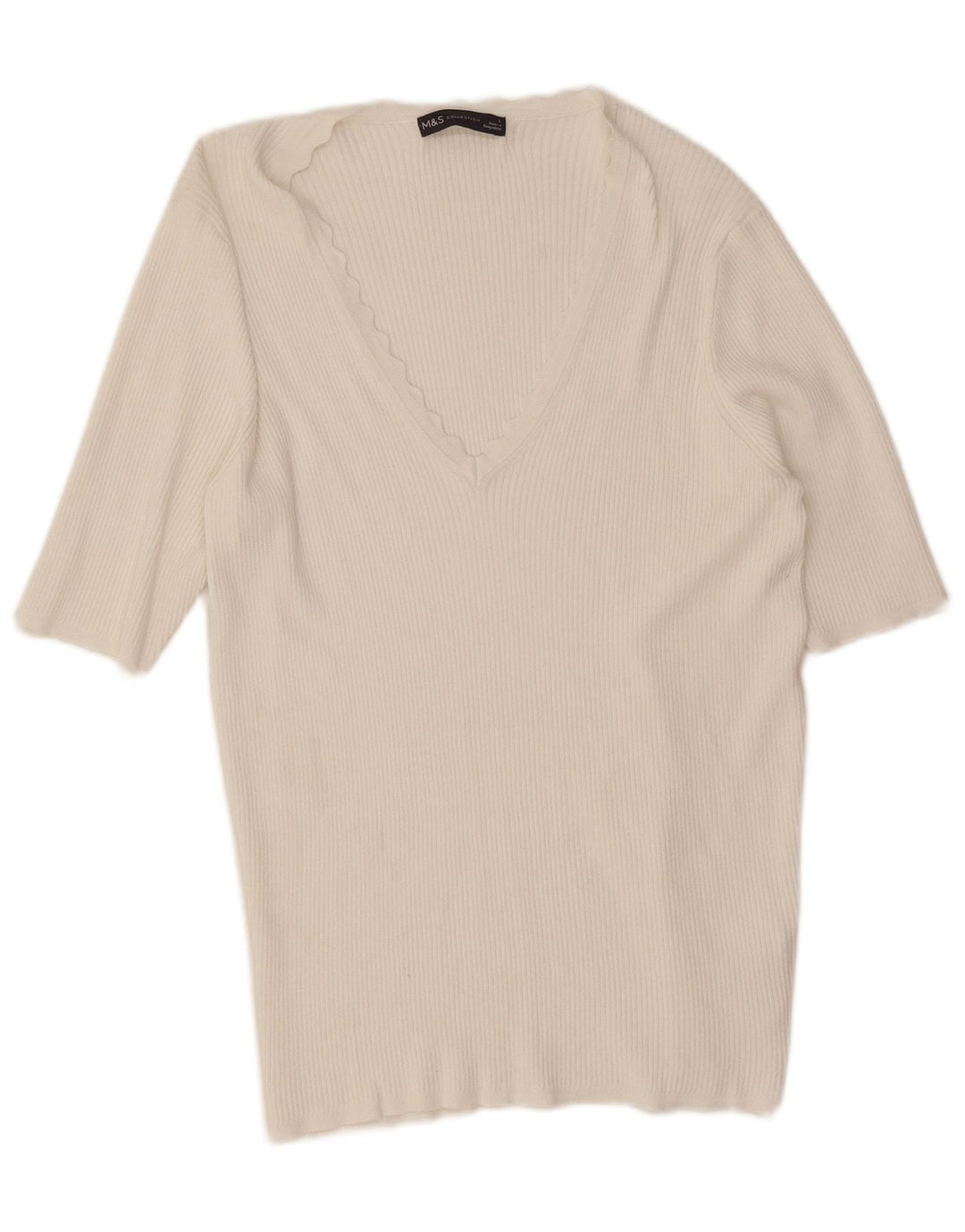 T-shirt da donna Marks & Spencer Top UK 16 Large bianca in viscosa