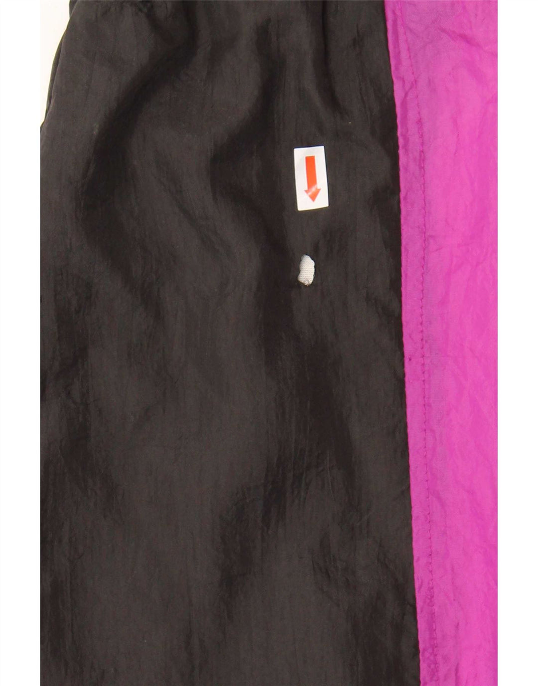 Giacca da ginnastica vintage da uomo, grande, in nylon color block nero
