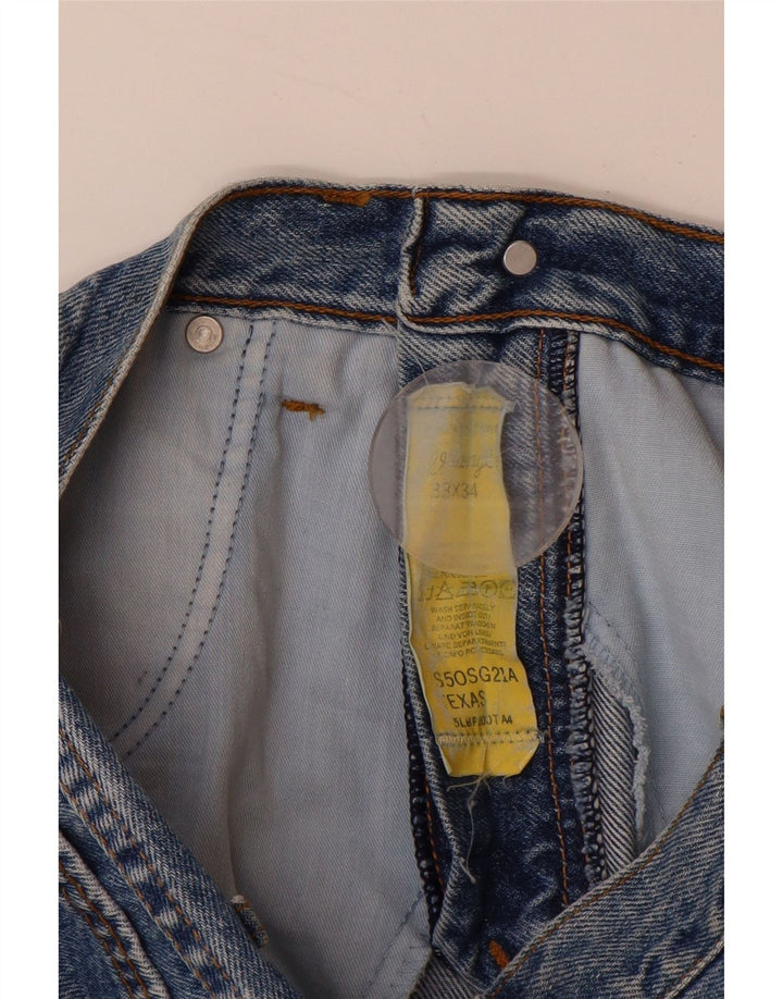 Jeans dritti da uomo Texas WRANGLER W33 L30 cotone blu